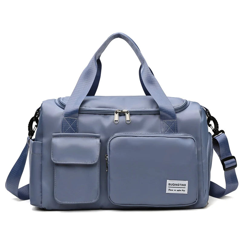Duffle Bag Water-Resistant Multi-Pocket Shoulder Strap & Handles