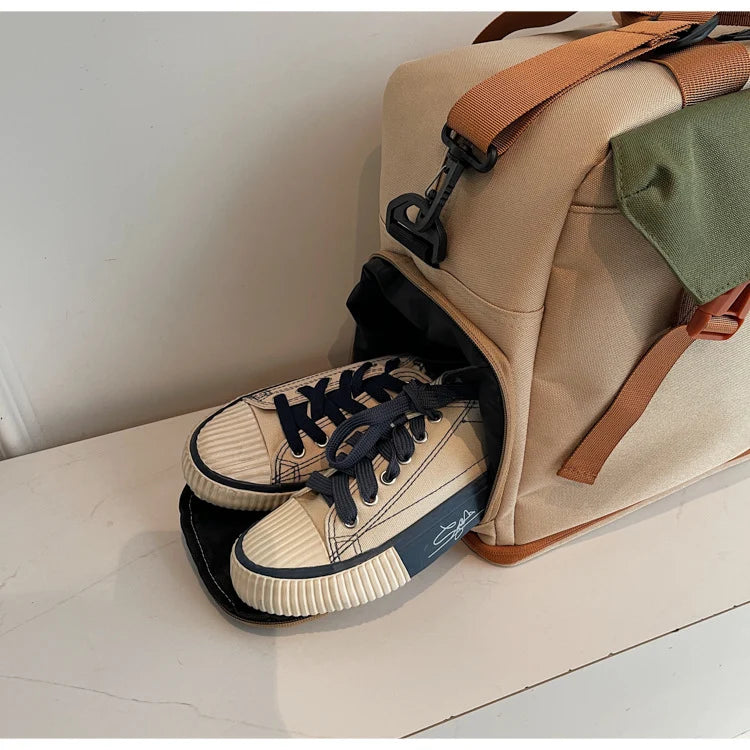 Duffle Bag Water-Resistant Multiple Compartments & Padded Strap