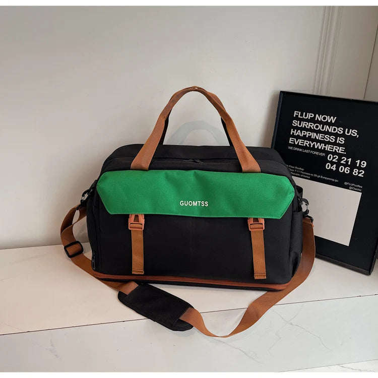 Duffle Bag Water-Resistant Multiple Compartments & Padded Strap