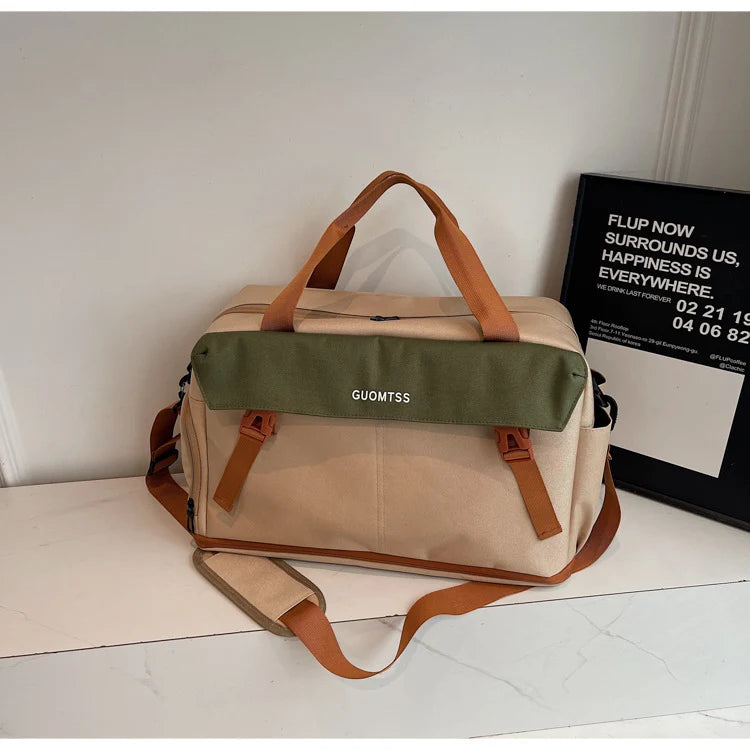 Duffle Bag Water-Resistant Multiple Compartments & Padded Strap