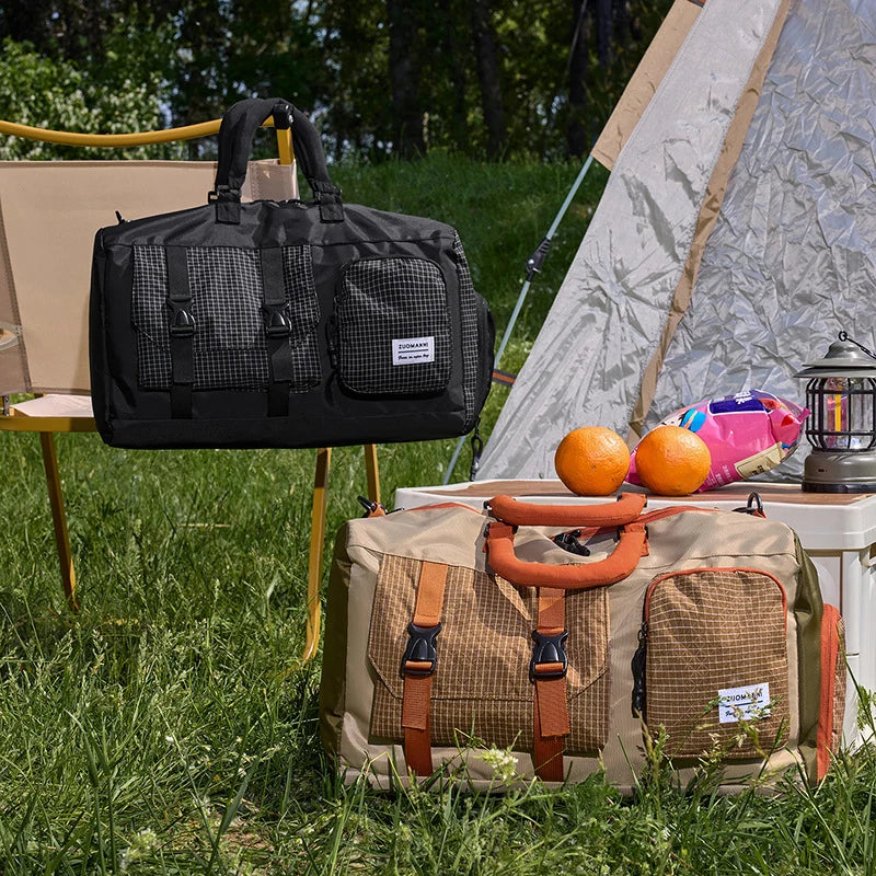 Duffle Bag Weather-Resistant Multiple Pockets & Padded Strap