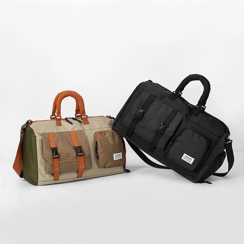 Duffle Bag Weather-Resistant Multiple Pockets & Padded Strap
