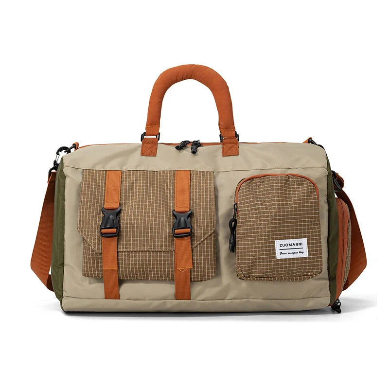 Duffle Bag Weather-Resistant Multiple Pockets & Padded Strap