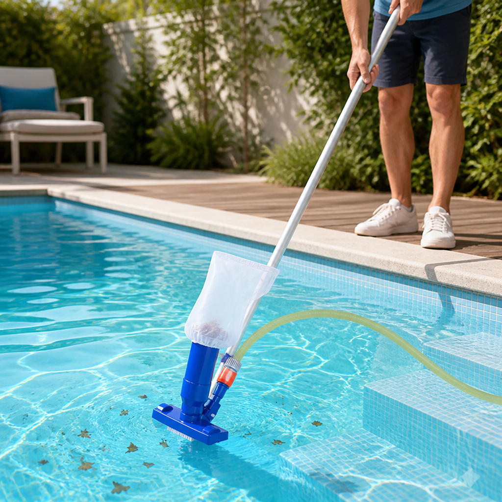 Durable Aluminum Alloy Pool Vacuum Cleaner (With Mesh Bag & Pole)
