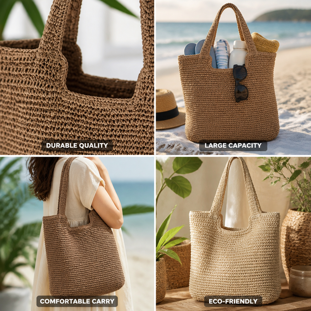Durable Eco-Friendly Large-Capacity Beach Tote