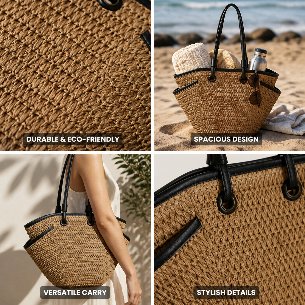 Durable Eco-Friendly Rattan Tote