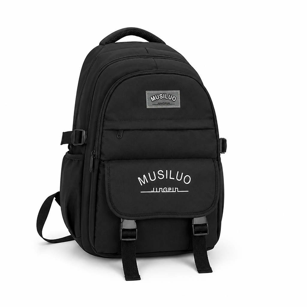 Durable Fabric Multi-Pocket Backpack With Padded Straps
