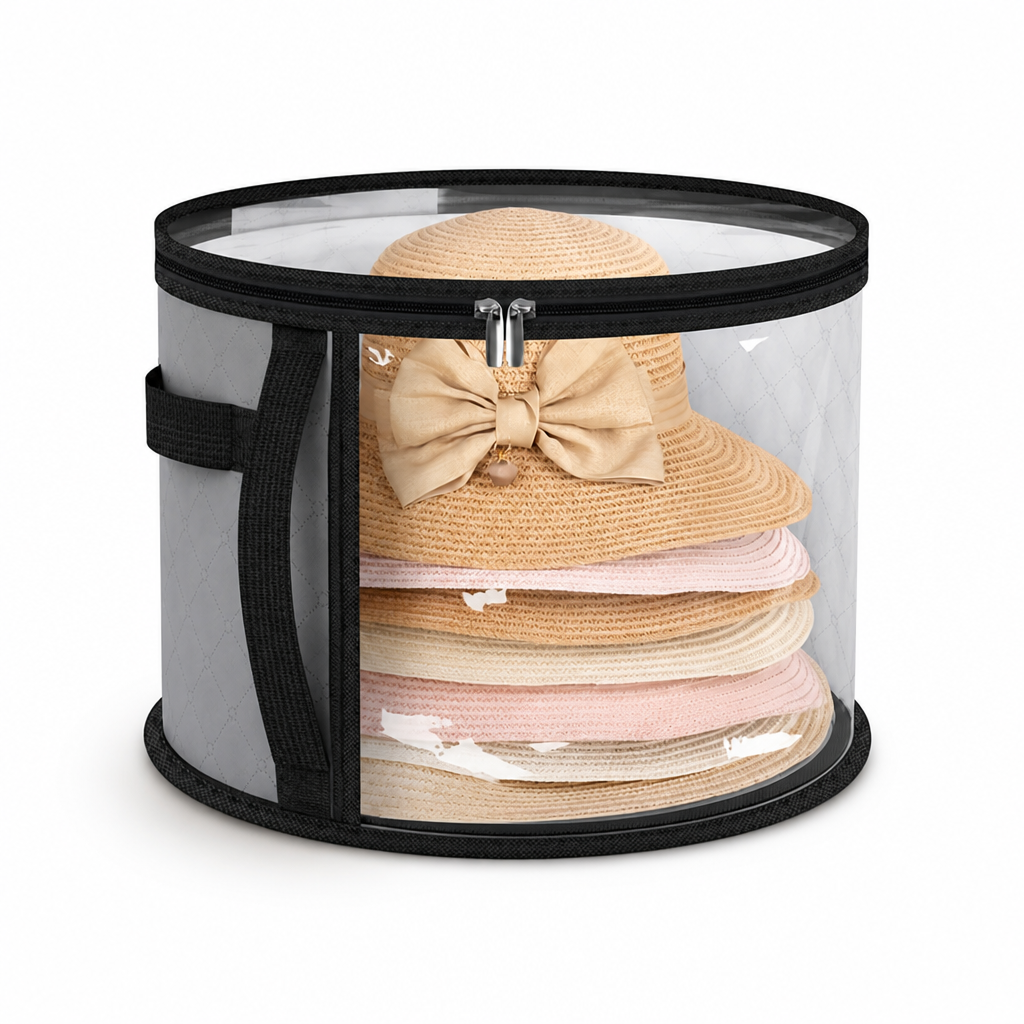 Durable Fabric Transparent Top Hat Organizer