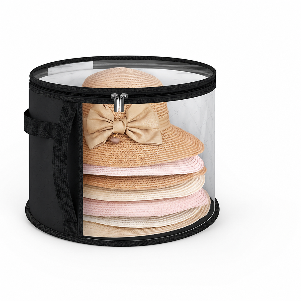 Durable Fabric Transparent Top Hat Organizer