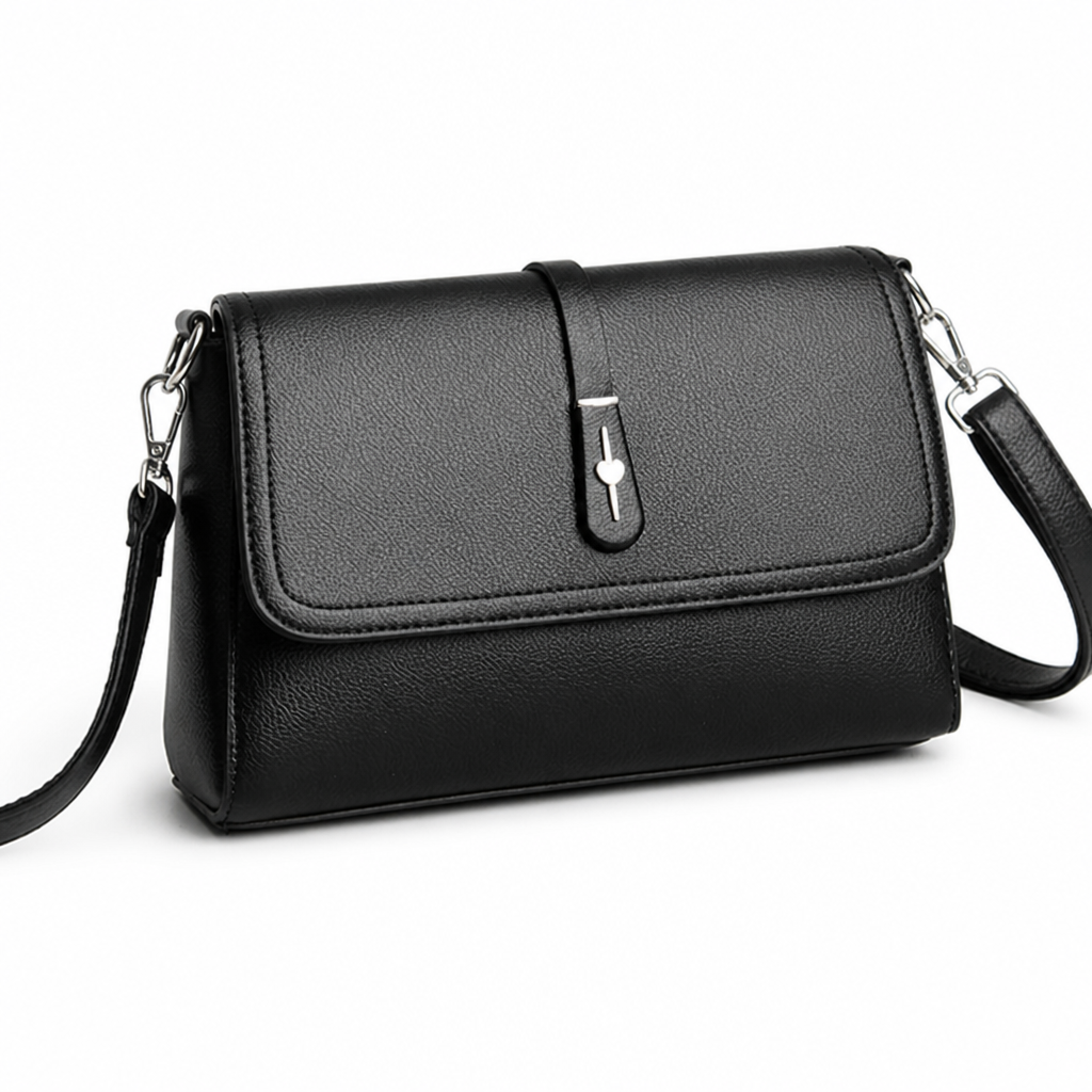 Durable Faux Leather Structured Crossbody Bag