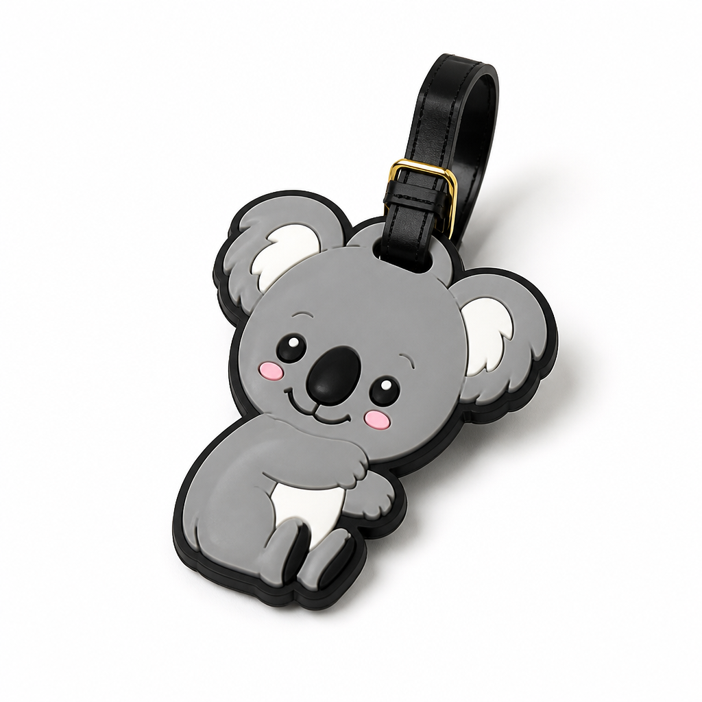 Durable Flexible Rubber Koala Luggage Tag (Writable ID)