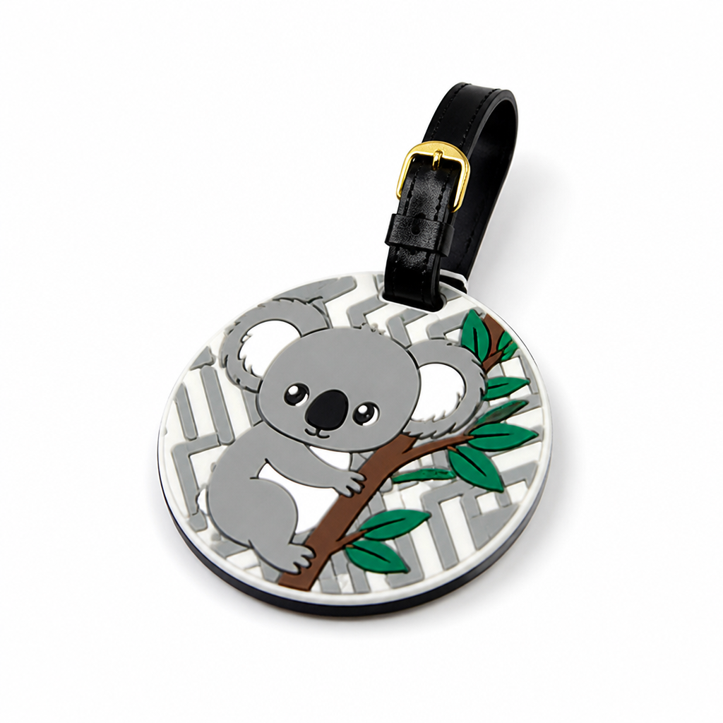 Durable Flexible Rubber Koala Luggage Tag (Writable ID)