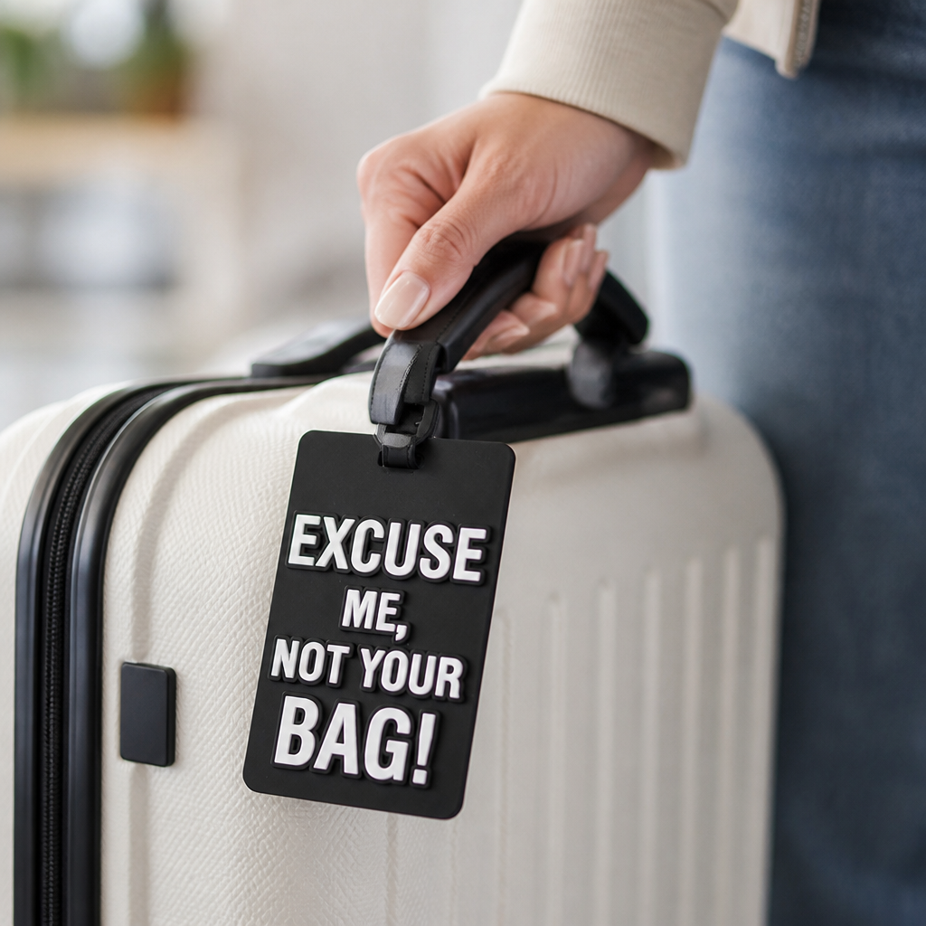 Durable Flexible Rubber Luggage Tag (Secure Strap)