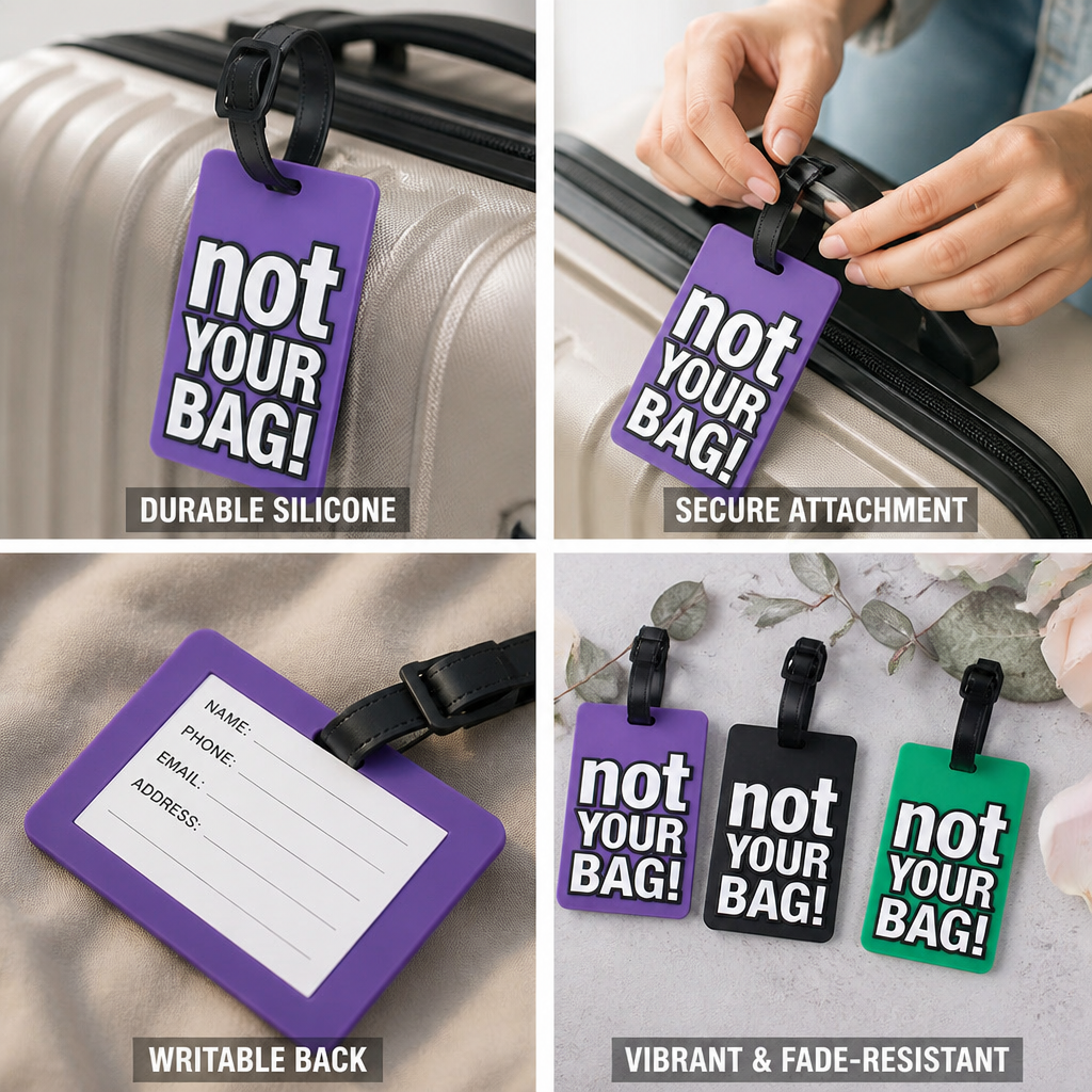 Durable Flexible Silicone Luggage Tag (Writable Back)