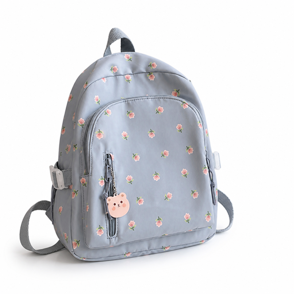 Durable Floral Print School Backpack (Adjustable Straps)