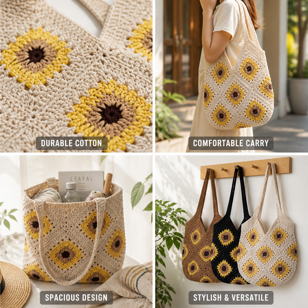 Durable Handmade Cotton Macrame Shopper Bag