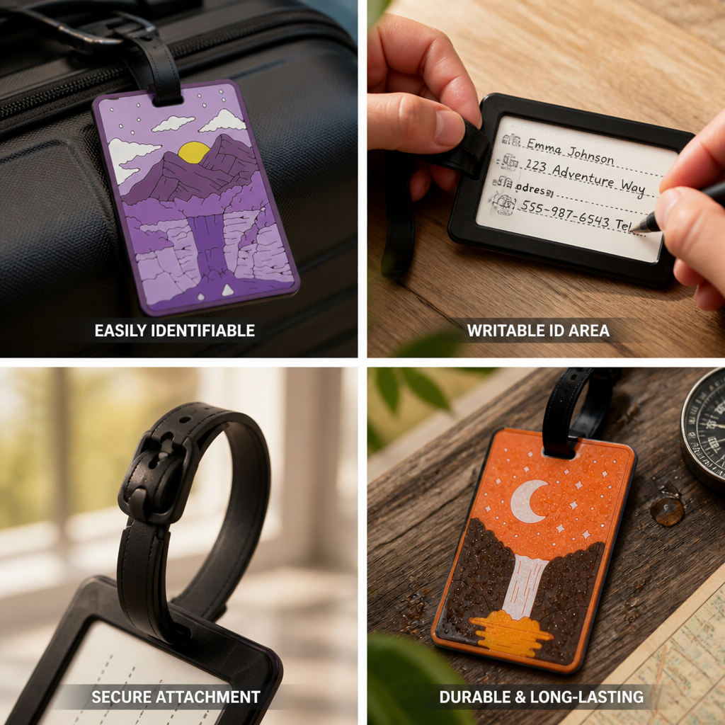 Durable Mountain Sunset Writable Luggage Tag