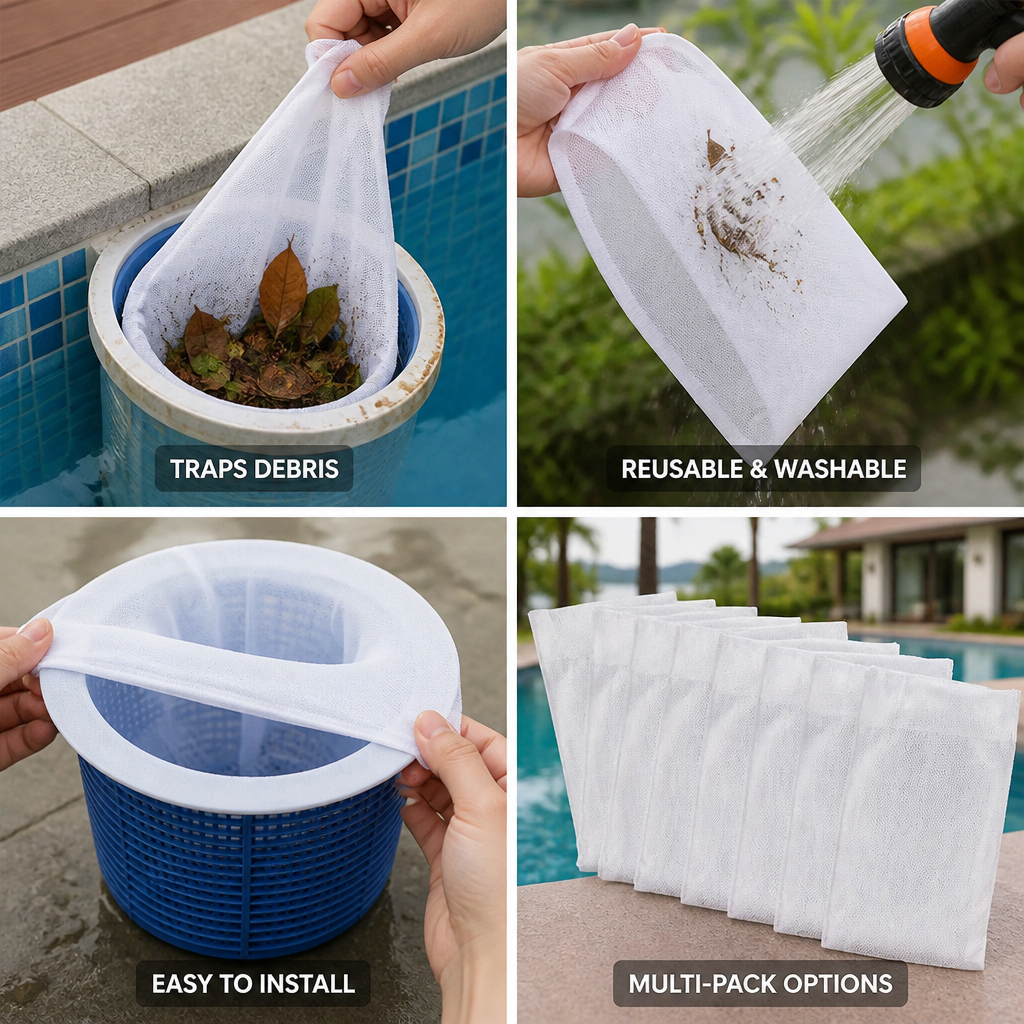 Durable Nylon Mesh Pool Skimmer Filter Socks