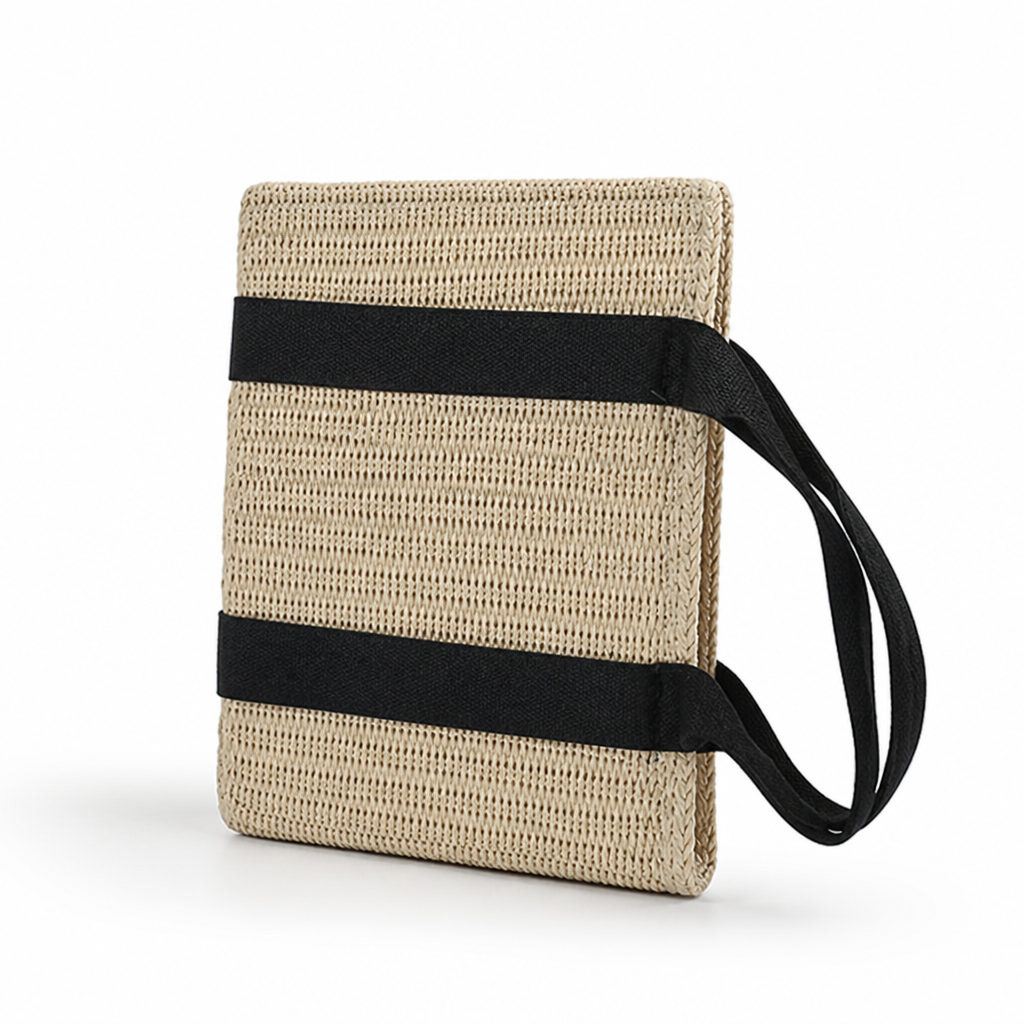 Durable Raffia Basket Bag (Contrasting Straps)