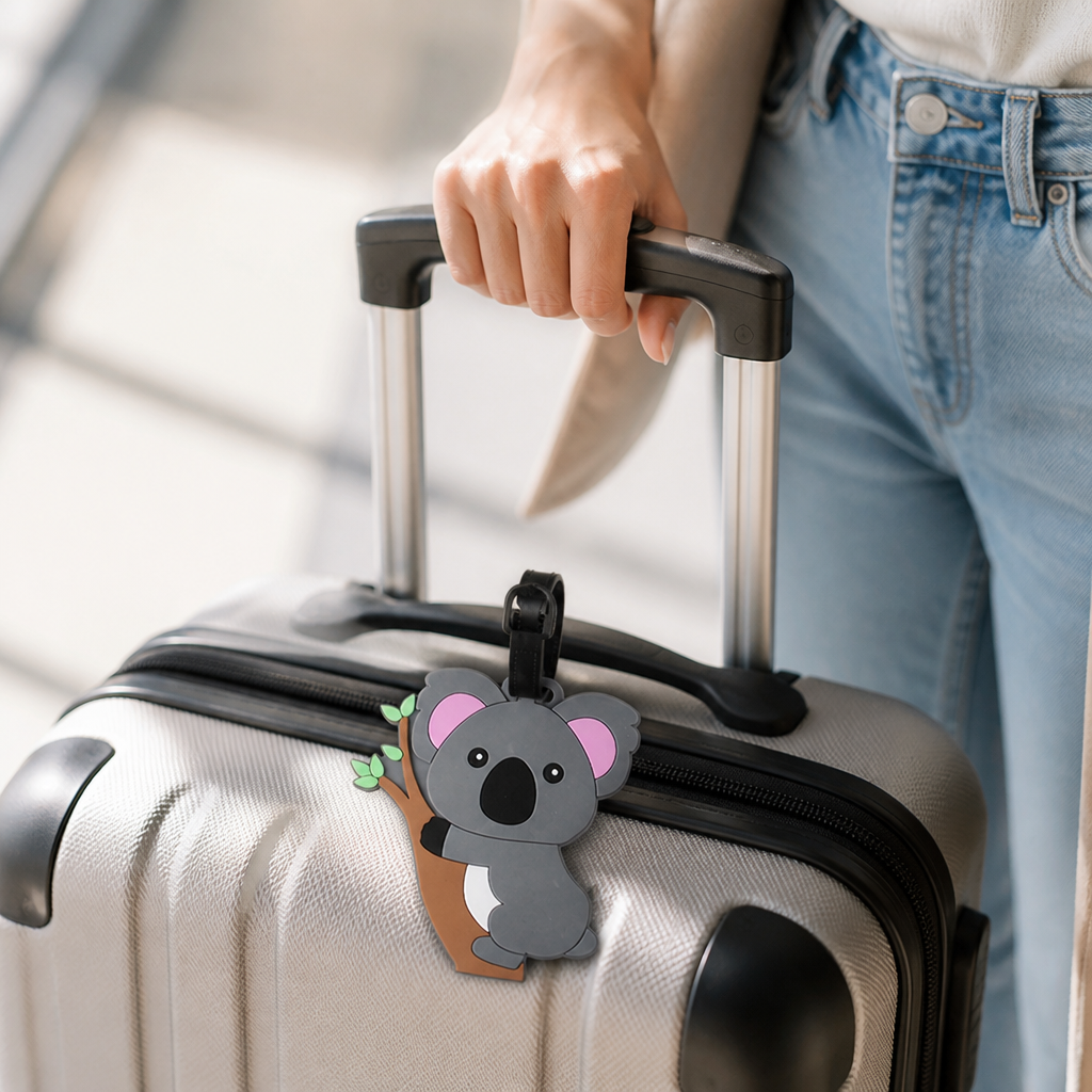 Durable Rubber Koala-Shaped Luggage Tag (Adjustable Strap)