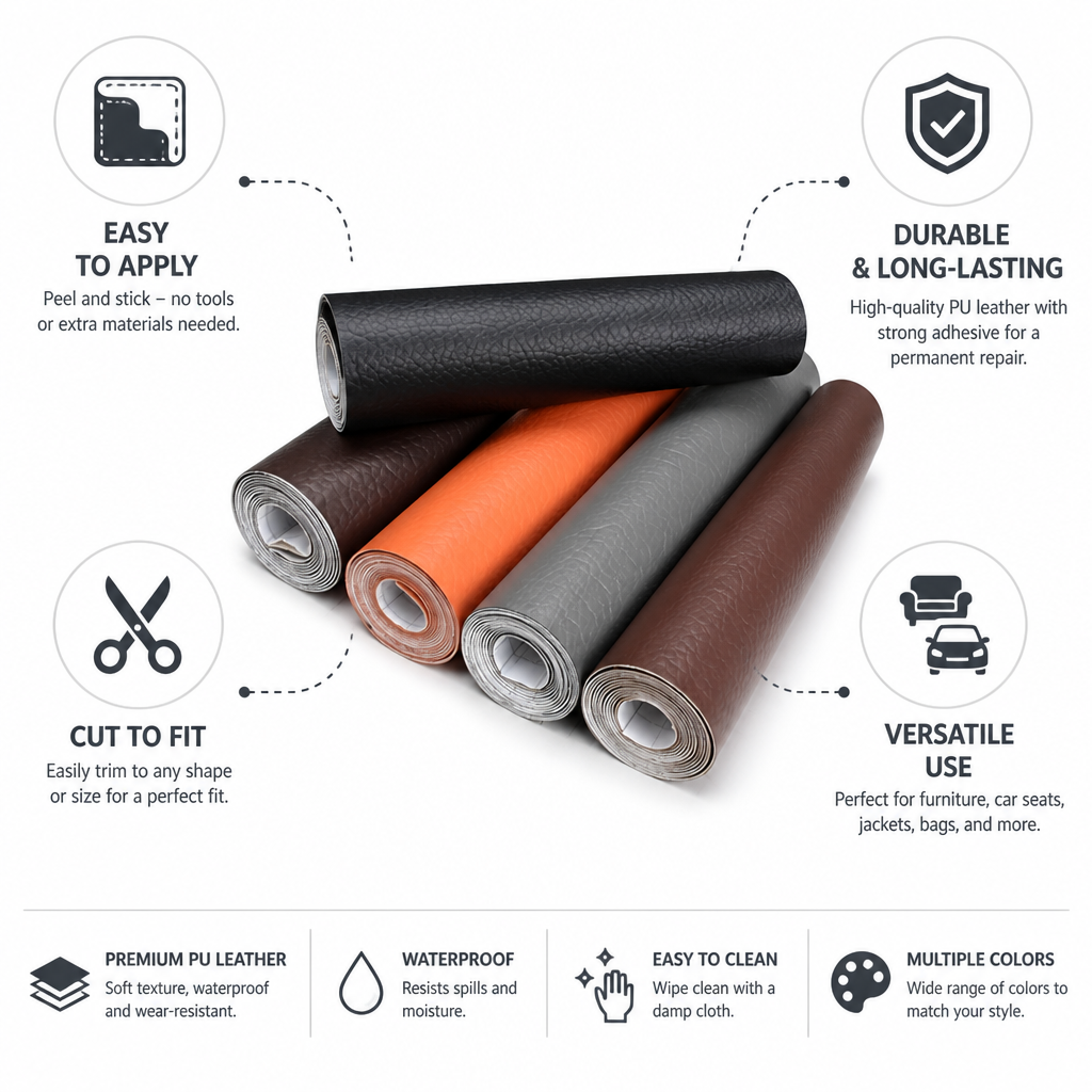 Durable Self-Adhesive PU Leather Repair Patch