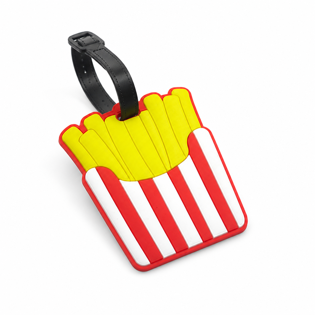 Durable Silicone Adjustable Strap Hamburger Luggage Tag (With ID Card)