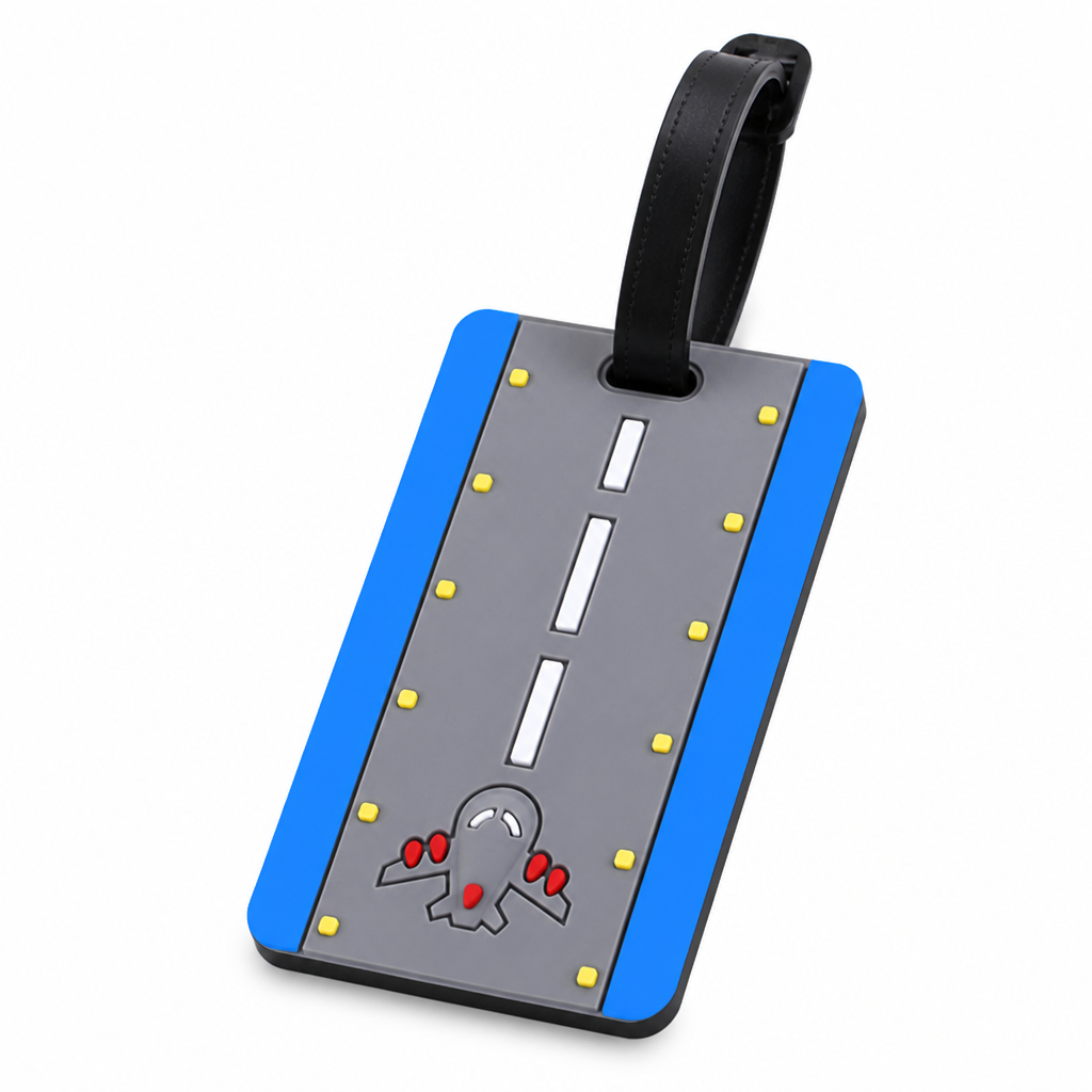 Durable Silicone Airplane Runway Luggage Tag (With ID Card)