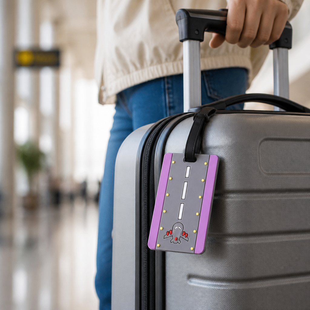 Durable Silicone Airplane Runway Luggage Tag (With ID Card)