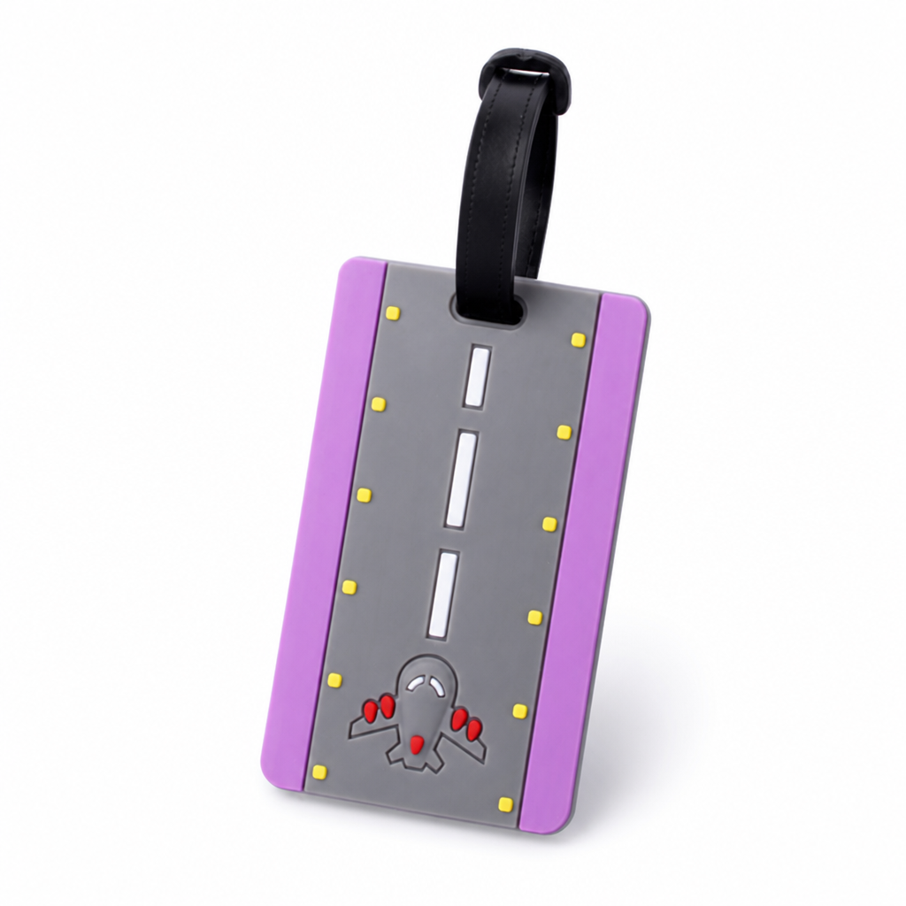 Durable Silicone Airplane Runway Luggage Tag (With ID Card)