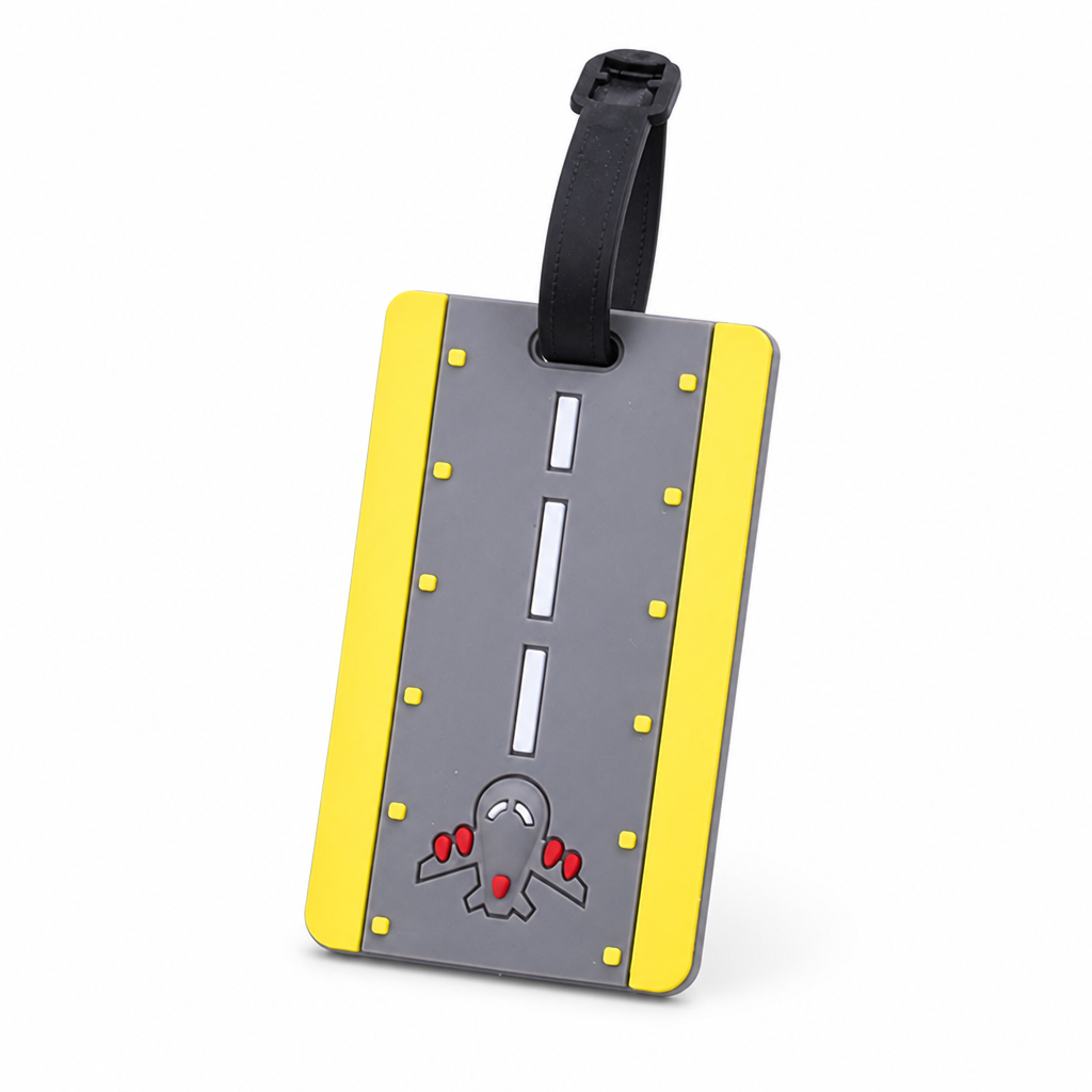 Durable Silicone Airplane Runway Luggage Tag (With ID Card)