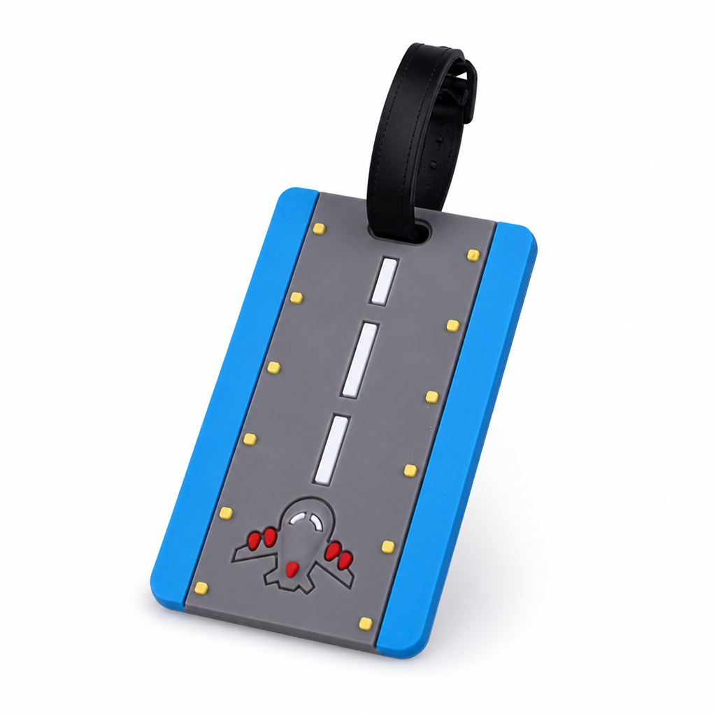 Durable Silicone Airplane Runway Luggage Tag (With ID Card)