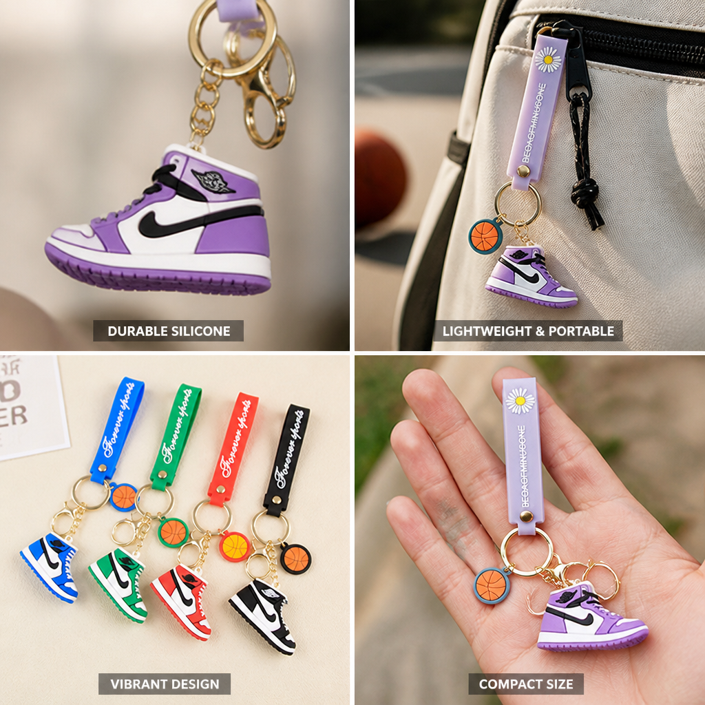 Durable Silicone Basketball Shoe Keychain