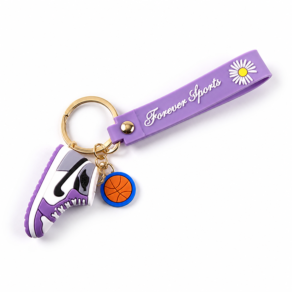 Durable Silicone Basketball Shoe Keychain