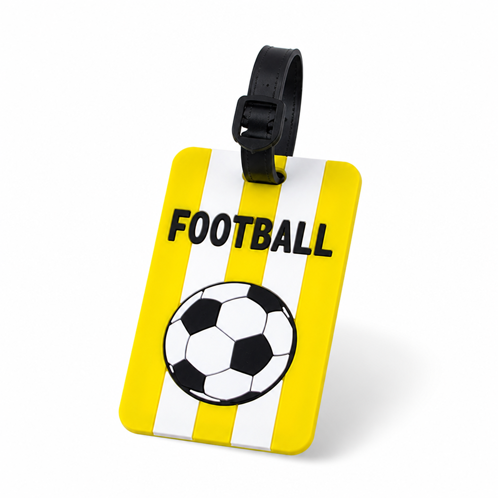 Durable Silicone Football Luggage Tag (Adjustable Strap)
