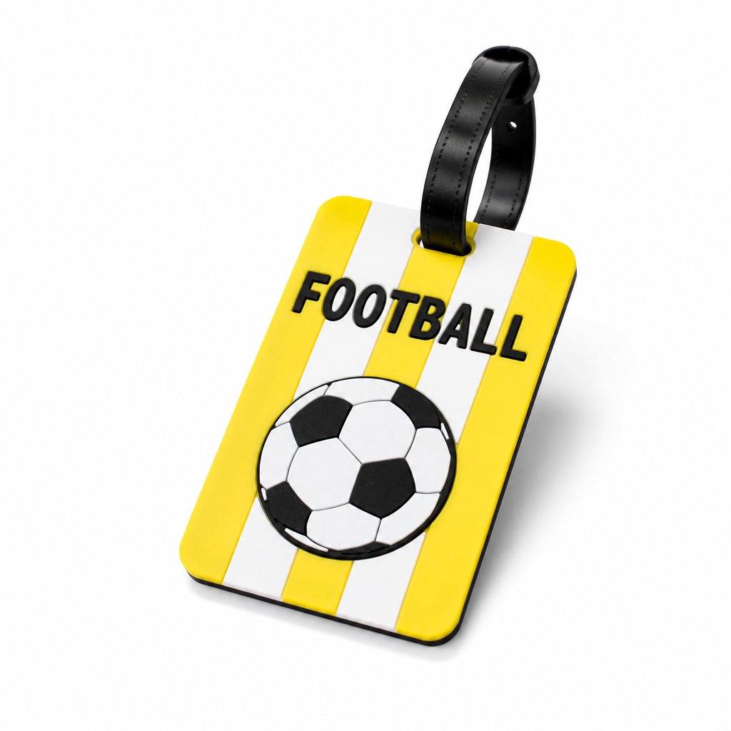 Durable Silicone Football Luggage Tag (Adjustable Strap)