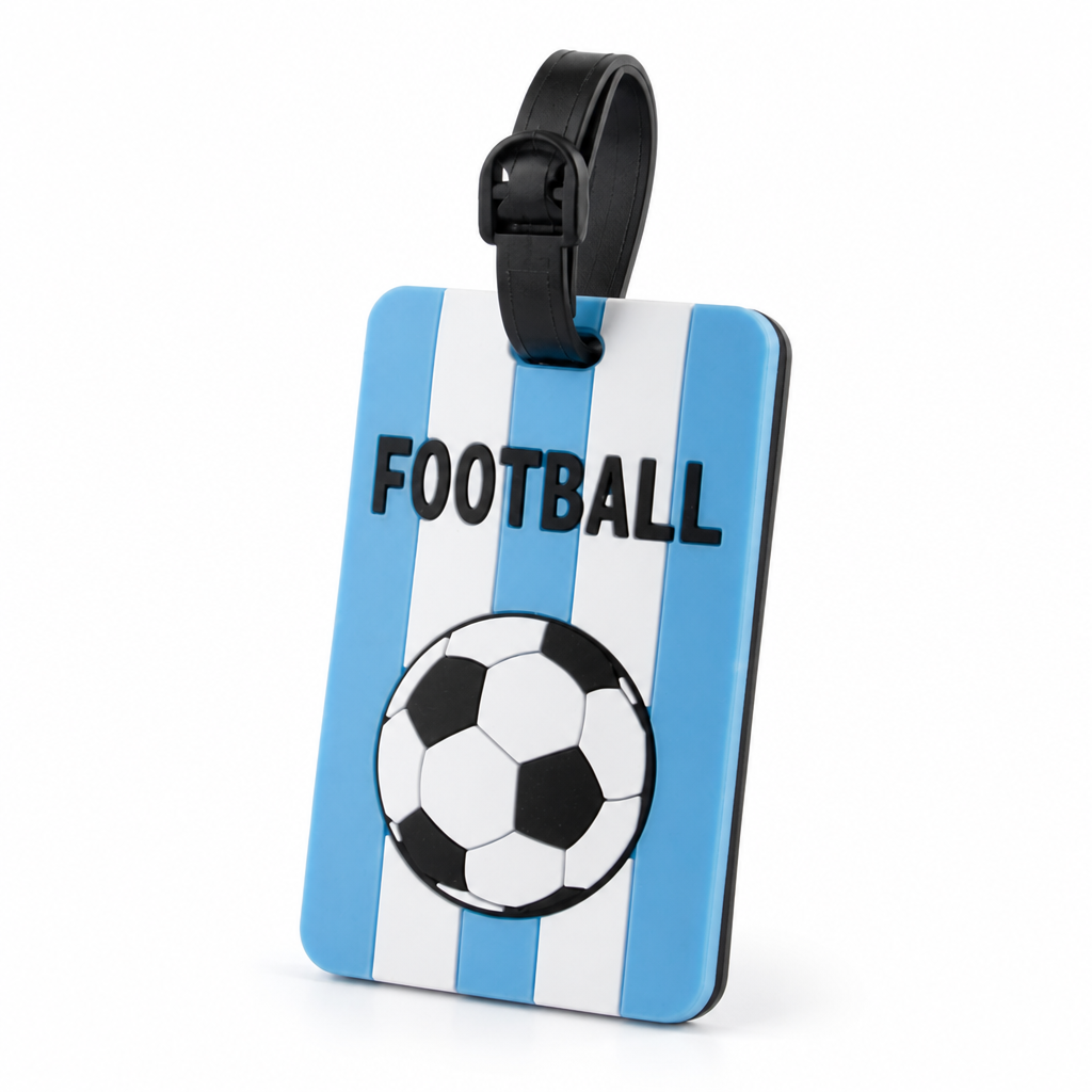 Durable Silicone Football Luggage Tag (Adjustable Strap)