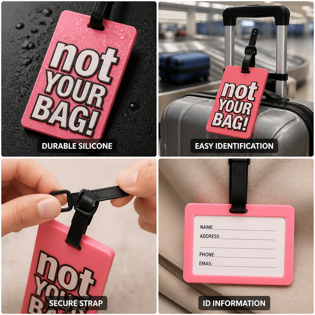 Durable Silicone Luggage Tag (Secure Strap, Not Your Bag Print)