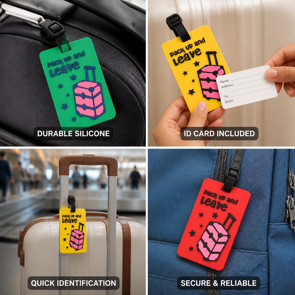 Durable Silicone Luggage Tag (With ID Card)