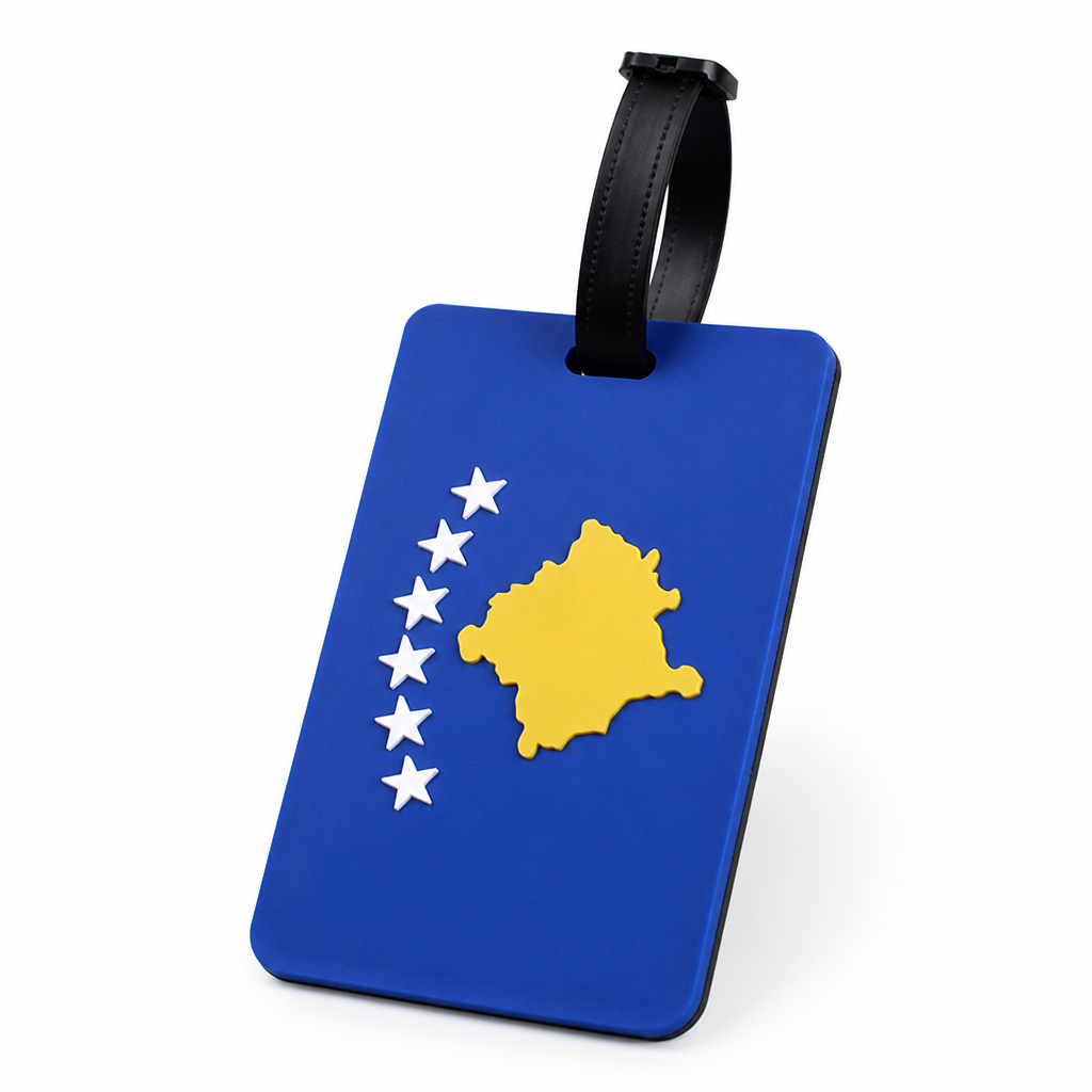 Durable Silicone Patriotic Luggage Tag (Writable ID Card, Adjustable Strap)