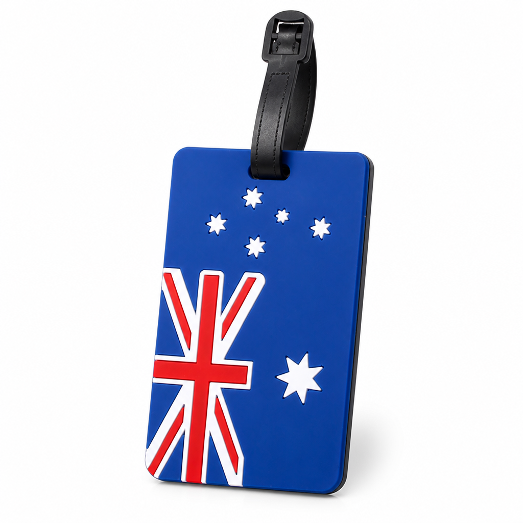 Durable Silicone Patriotic Luggage Tag (Writable ID Card, Adjustable Strap)