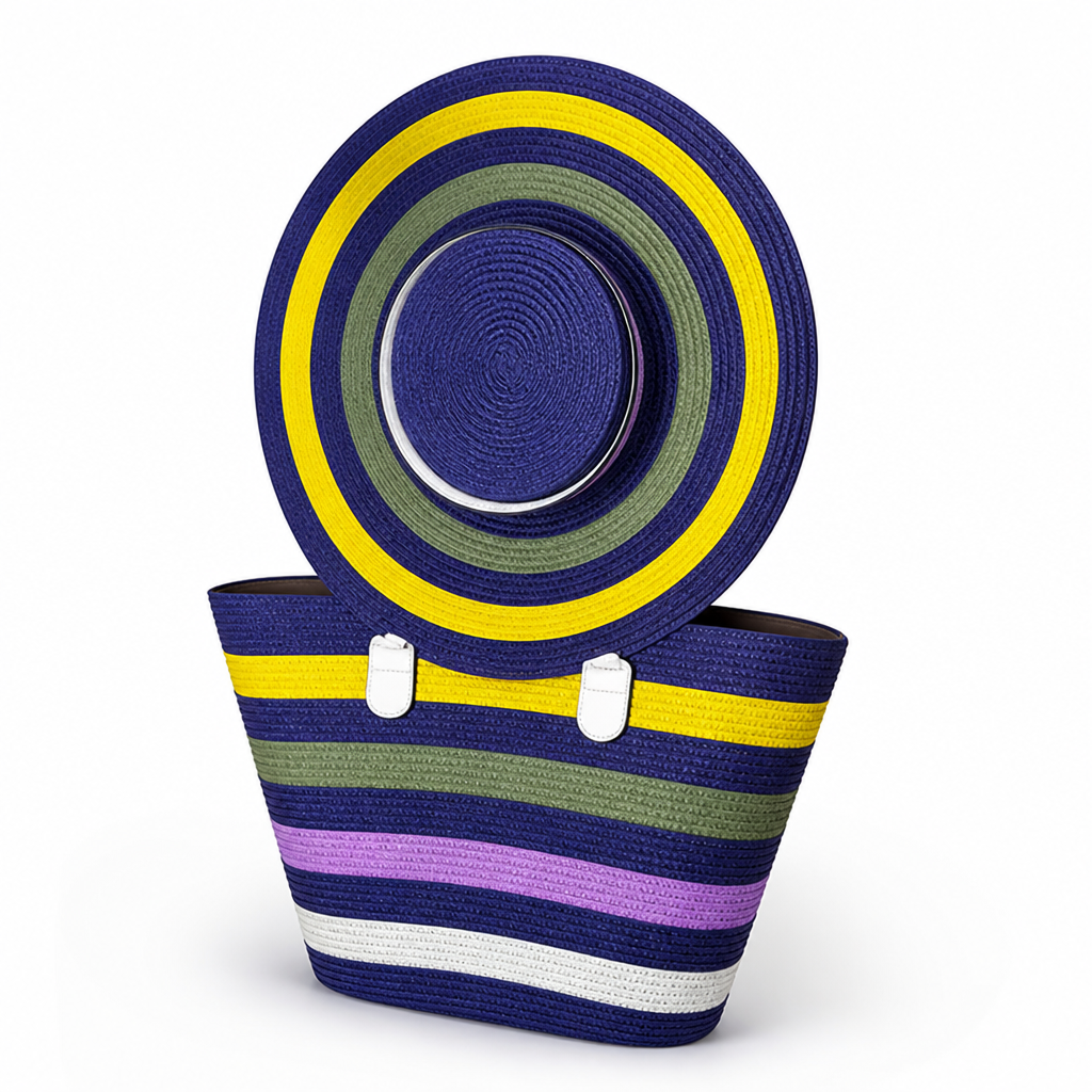 Durable Striped Beach Tote (Ergonomic Handles)