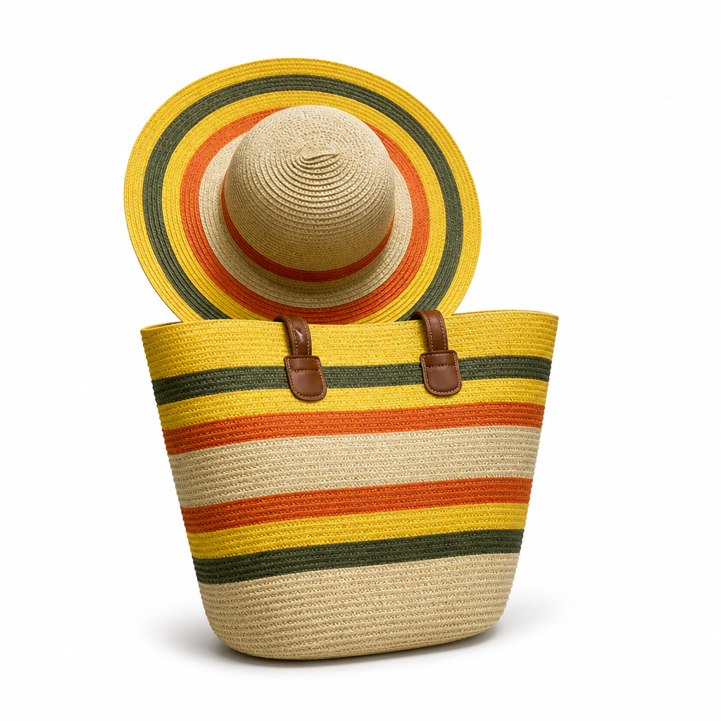 Durable Striped Beach Tote (Ergonomic Handles)