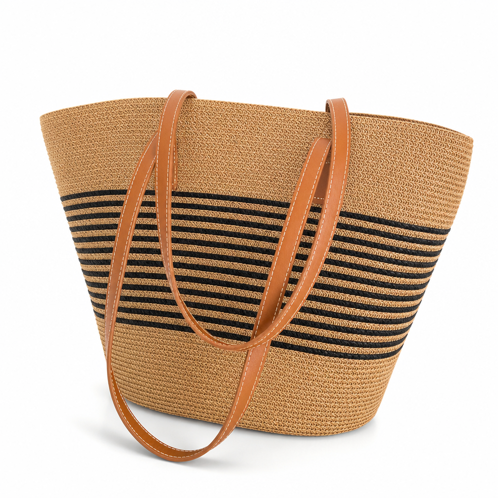 Durable Striped Beach Tote (Ergonomic Handles)