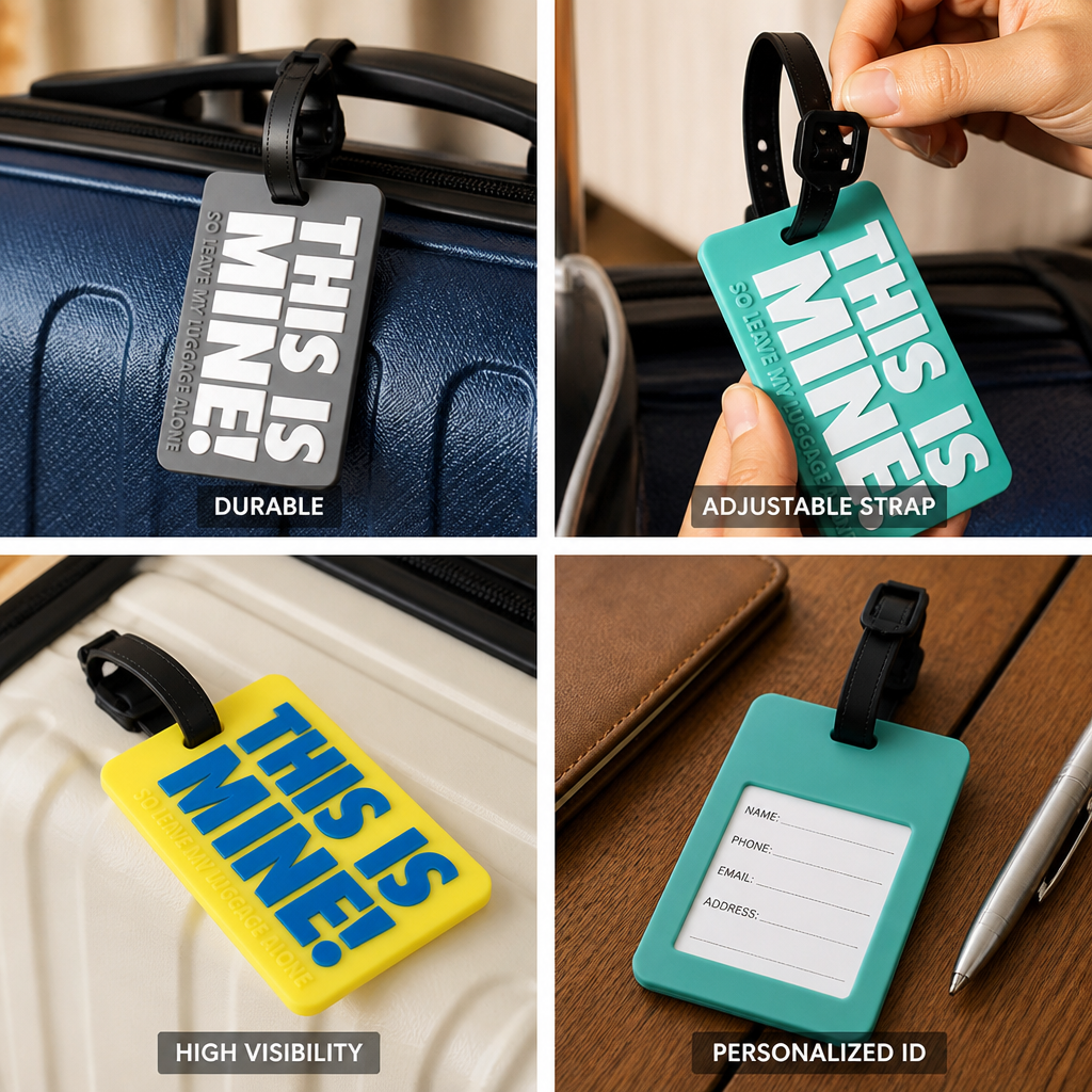 Durable Travel-Ready Personalized Luggage Tag (Adjustable Strap)