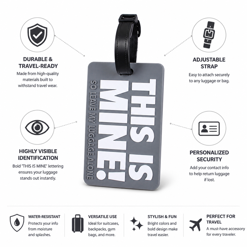 Durable Travel-Ready Personalized Luggage Tag (Adjustable Strap)
