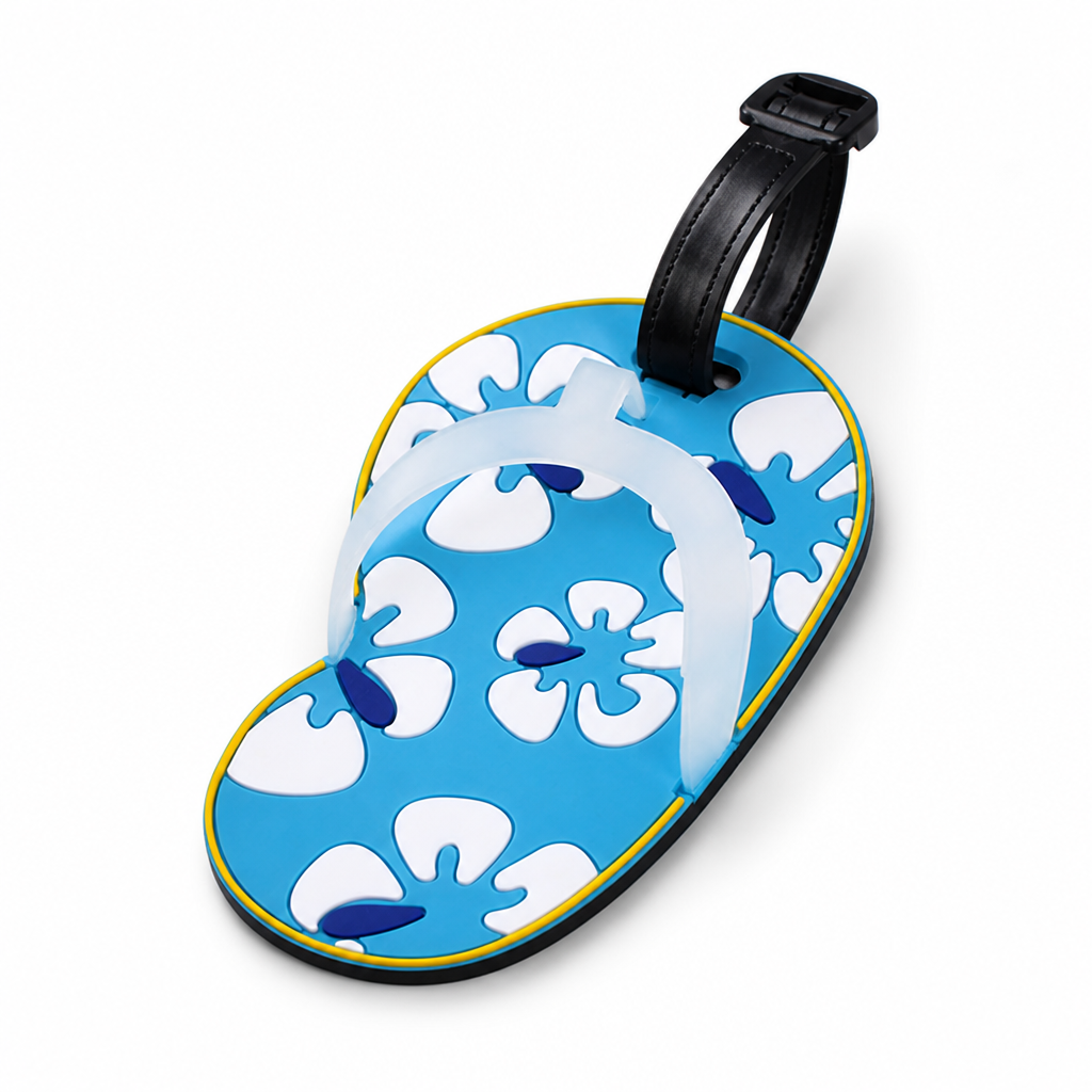 Durable Tropical Flip-Flop Luggage Tag (Elastic Strap)