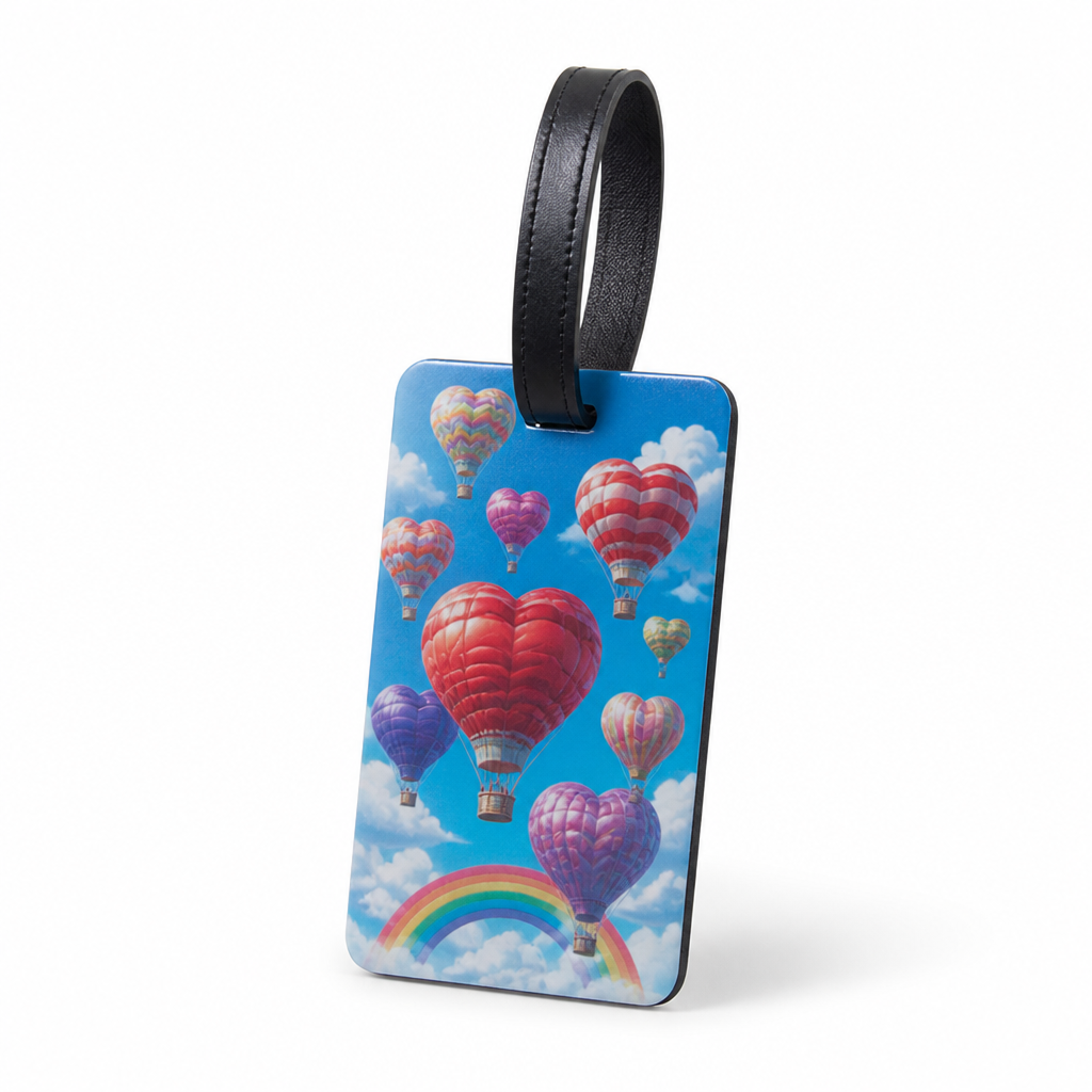 Durable & Vibrant Heart Balloon Luggage Tag (Address Card Pocket)