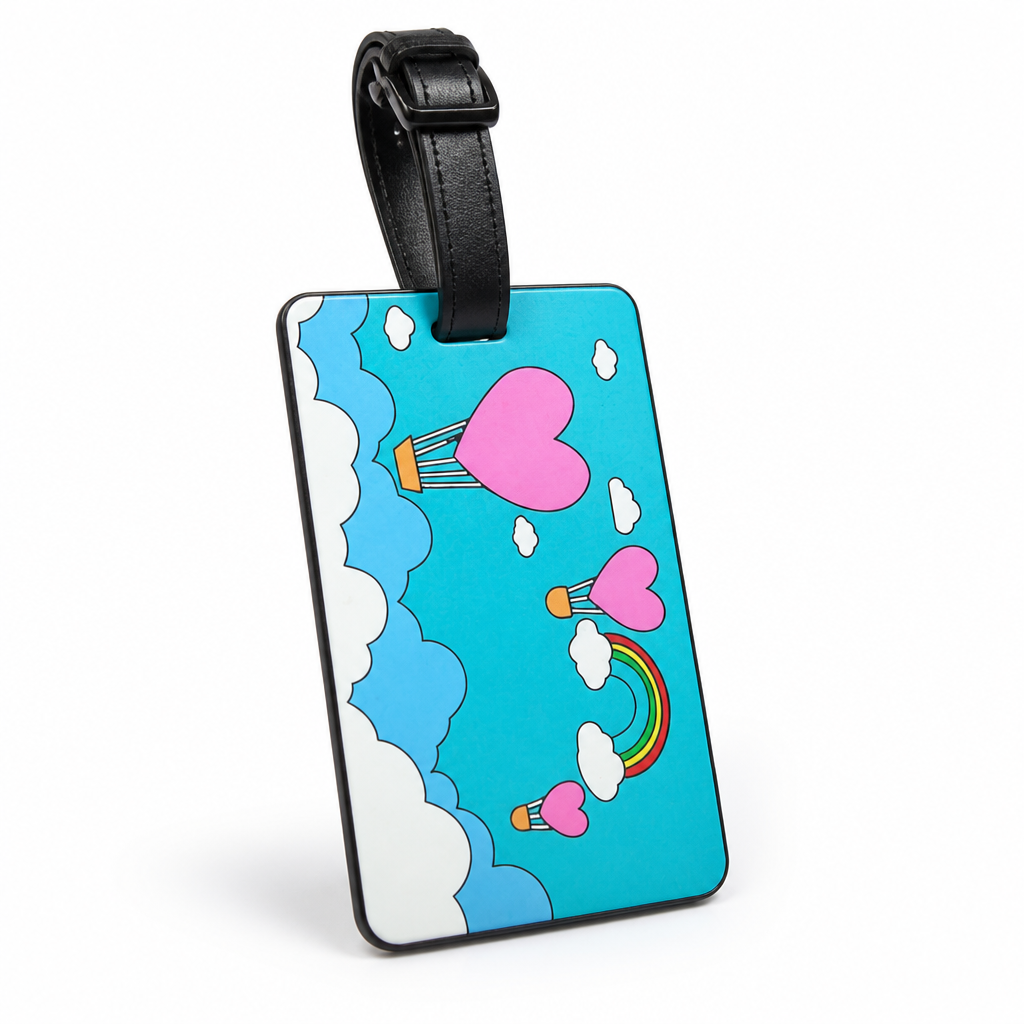 Durable & Vibrant Heart Balloon Luggage Tag (Address Card Pocket)