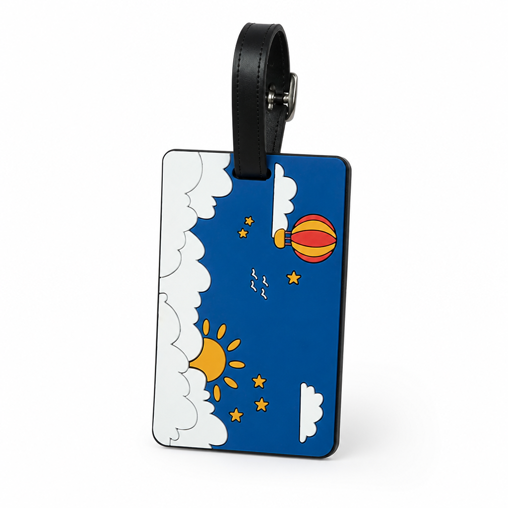 Durable & Vibrant Heart Balloon Luggage Tag (Address Card Pocket)