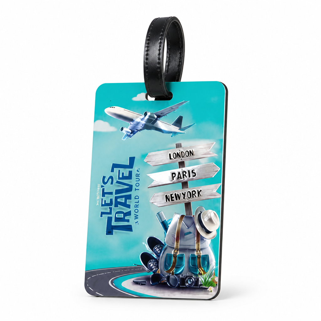 Durable Vibrant Landmark-Print Luggage Tag (Secure Strap)
